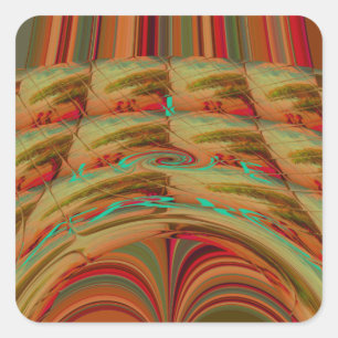 Sticker Carré Magnifique Africain traditionnel Golden Brown Moti