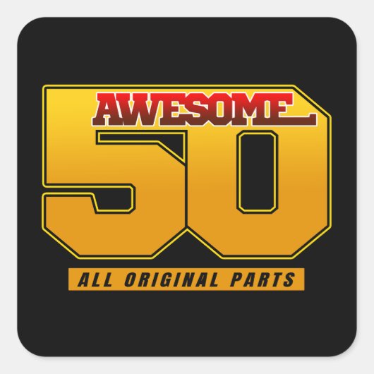 Sticker Carré Magnifique Anniversaire De 50 Ans (Devant)