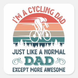 Sticker Carré Magnifique Cyclisme Papa Drôle Vélo Cadeau