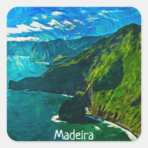 Sticker Carré Magnifique Madère Portugal Vue côtière