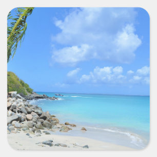 Sticker Carré Magnifique plage tropicale turquoise