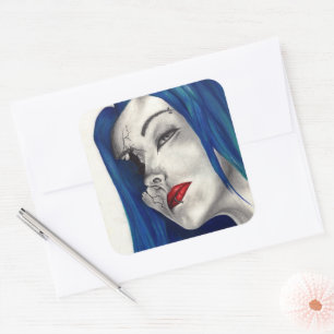 Sticker Carré Magnifiquement Broken Imaginaire Goth Horror Surre