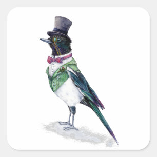 Sticker Carré Magpie Bird de l'État de Victoria