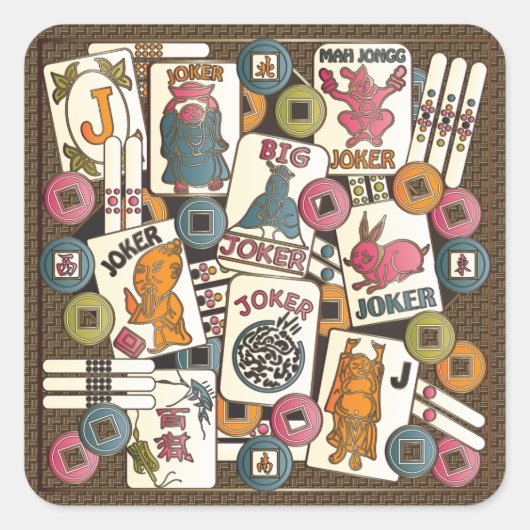 Sticker Carré Mah Jong Jokers (Devant)