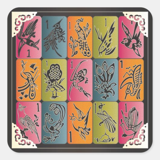 Sticker Carré Mah Jongg One Bams (Devant)