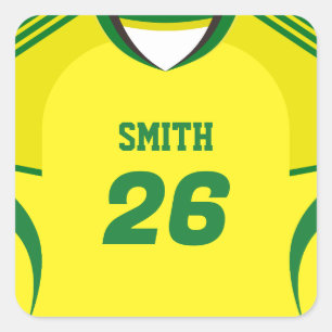 Sticker Carré Maillot de foot Brésil Nom Numéro Personnalisé Aut