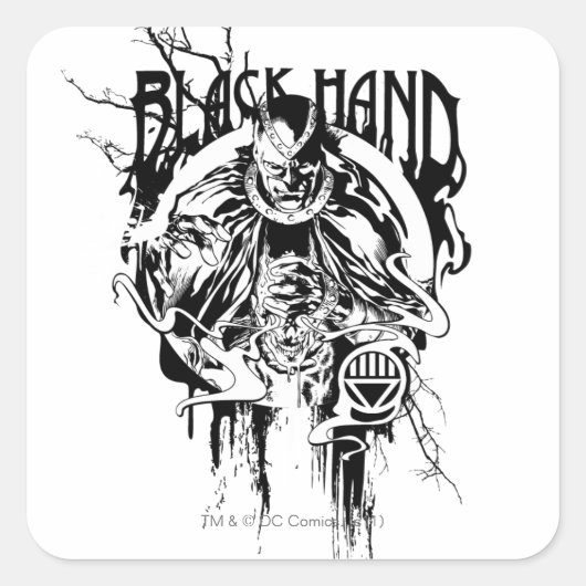 Sticker Carré Main noire 0 Collage graphique, noir et blanc (Devant)