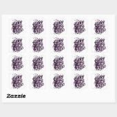 Sticker Carré Main noire - Collage violet (Feuille)