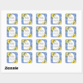 Sticker Carré Main Squeeze Citron & Carrelage Douche Merci Favor (Feuille)