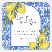 Sticker Carré Main Squeeze Citron & Carrelage Douche Merci Favor (Devant)