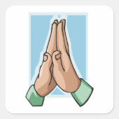 Sticker Carré Mains Dans La Prière (Devant)