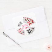 Sticker Carré Mains de poker - Royal Flush (Enveloppe)