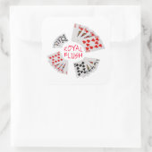 Sticker Carré Mains de poker - Royal Flush (Sac)