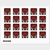 Sticker Carré Mains de squelette orange (Feuille)
