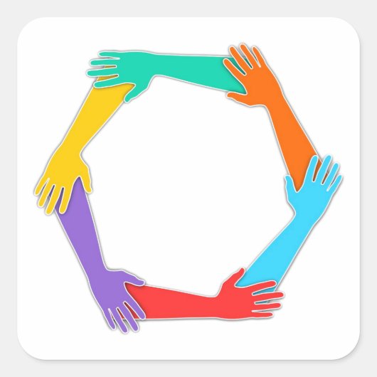 Sticker Carré Mains jointes (Devant)