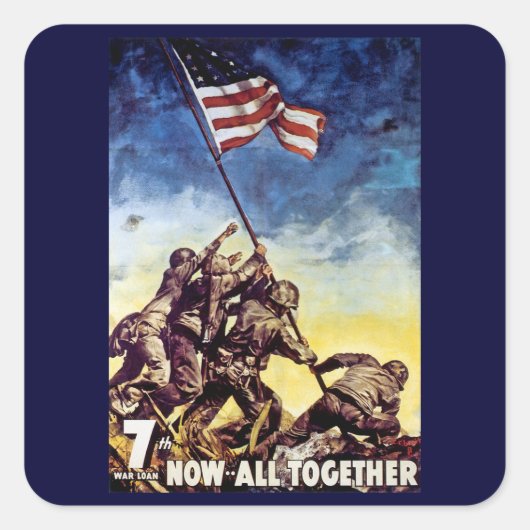 Sticker Carré Maintenant Tous Ensemble ~ Iwo Jima (Devant)