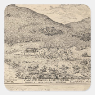 Sticker Carré Maison Cascade dans le lac Dunmore