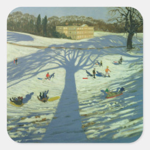 Sticker Carré Maison de l'abbaye de Calke Hiver 2002