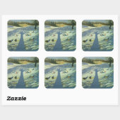 Sticker Carré Maison de l'abbaye de Calke Hiver 2002 (Feuille)