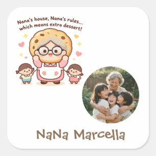 Sticker Carré Maison de Nana Chère Règles de Nana Photo de Grand