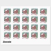 Sticker Carré Maison de Noël 🏠 maison en pain d'épices (Feuille)