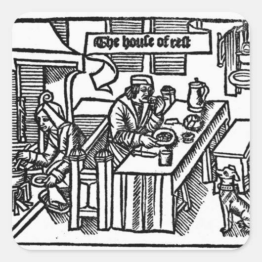 Sticker Carré Maison de repos (Devant)