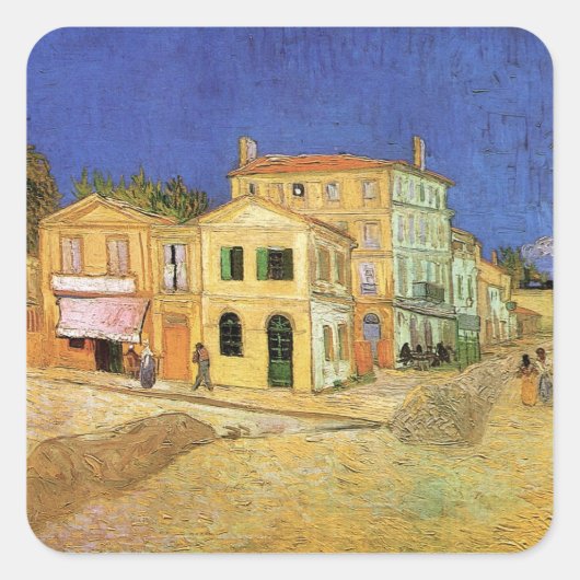 Sticker Carré Maison de Vincent à Arles par Vincent van Gogh (Devant)