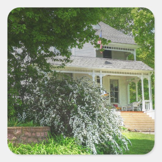 Sticker Carré Maison d'été (Devant)