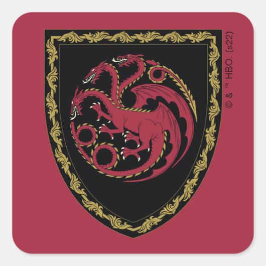 Sticker Carré MAISON DU DRAGON | Maison Targaryen Crest (Devant)