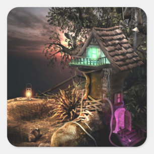 Sticker Carré Maison Elf