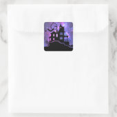 Sticker Carré Maison hantée la nuit (Sac)
