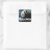Sticker Carré Maison hantée sur une colline Halloween Spooktacul (Sac)