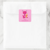 Sticker Carré Maison Monster Rose Cute (Sac)