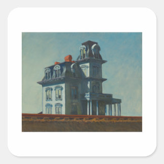Sticker Carré Maison par le chemin de fer - Edward Hopper
