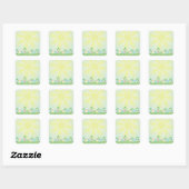 Sticker Carré Maisons arc-en-ciel sur les collines (Feuille)