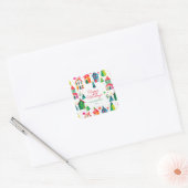 Sticker Carré Maisons de Noël Joyeuses Fêtes (Enveloppe)