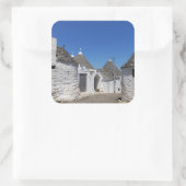 Sticker Carré Maisons Trulli en Alberobello, Pouilles autocollan (Sac)