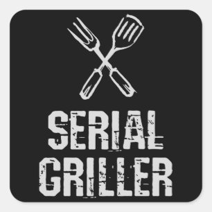 Sticker Carré Maître de grill BBQ ustensiles de grill série