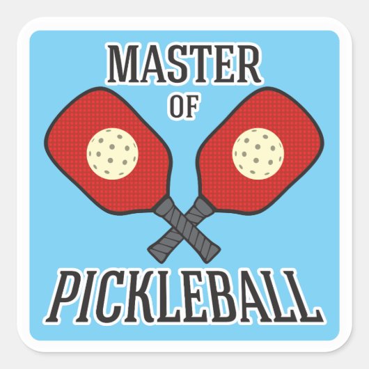Sticker Carré Maître de Pickleball (Devant)