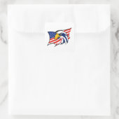 Sticker Carré Majestic Eagle : Etats-Unis Drapeau Conception du (Sac)