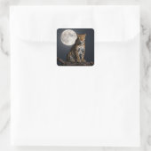 Sticker Carré Majestic Leopard and Full Moon   (Sac)