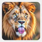 Sticker Carré Majestic Lion Portrait (Devant)