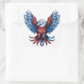 Sticker Carré Majestic Rouge, Blanc, Bleu, Aigle (Sac)