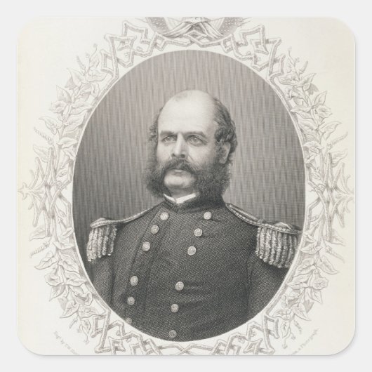 Sticker Carré Major Ambrose Everett Burnside (Devant)