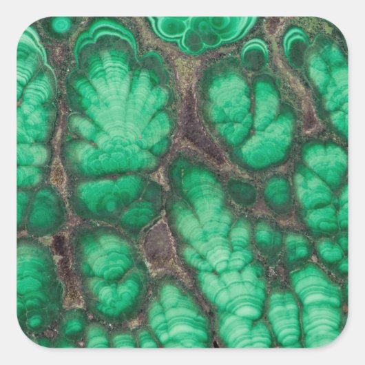 Sticker Carré Malachite à motif vert (Devant)