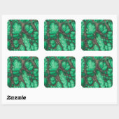 Sticker Carré Malachite à motif vert (Feuille)