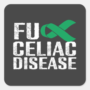 Sticker Carré Maladie cœliaque - Blanc et Vert