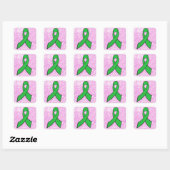 Sticker Carré Maladie de Lyme Ribbon Faux Parties scintillant ro (Feuille)