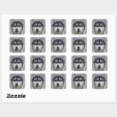 Sticker Carré Malamute d'Alaska (Feuille)