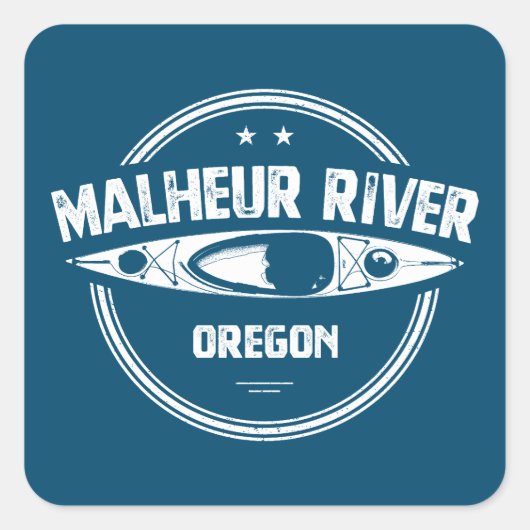 Sticker Carré Malheur River Oregon Kayaking (Devant)